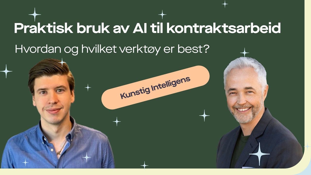 Omslag til opptaket «Praktisk bruk av AI til kontraktsarbeid»