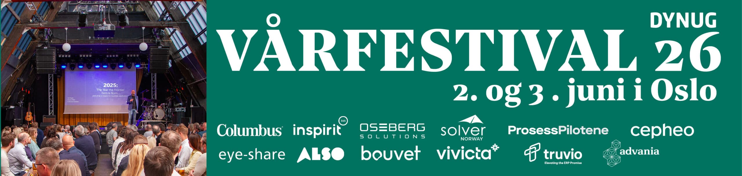Arrangørens banner for DynUG Vårfestival 2026, 2.–3. juni i Oslo